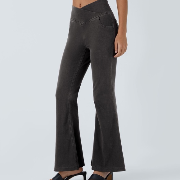 Halara Flex High Waisted Crossover Pocket Washed Casual Jeans, XS Regular - Picture 3 of 8